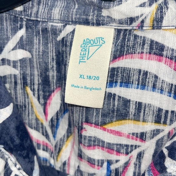 There Abouts Hawaii Button Down Collar Shirt Blue/Yellow/White XL - Picture 2 of 3